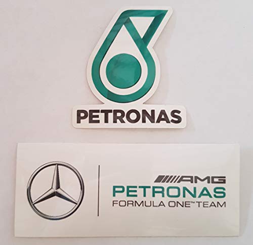 Pack Fórmula 1 (F1) de 2 adhesivos de vinilo Mercedes-AMG Petronas Hamilton - Equipo Schumacher