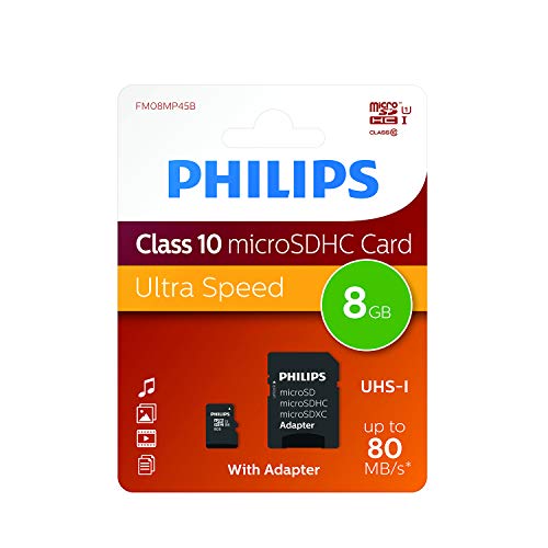 Philips Micro SD C10 - Tarjeta de Memoria SDHC de 8 GB
