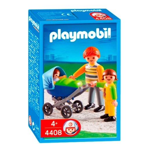 PLAYMOBIL - Papá con Carrito de bebé, Set de Juego (4408)
