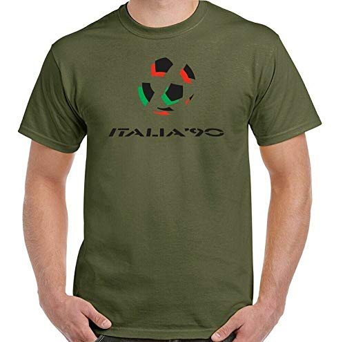 PLOKI Italia 90 T-Shirt Mens Retro 1990 World Cup Retro Top Logo Kit Italy