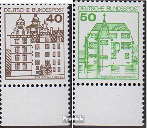 Prophila Collection RFA (RFA.Alemania) Michel.-No..: 1037A-1038A Pieza del Borde Inferior (Completa.edición.) 1980 Castillos y Castillos (Sellos para los coleccionistas)