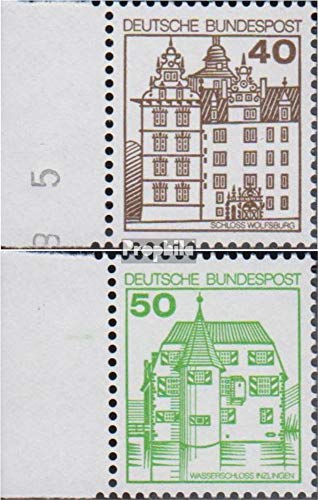 Prophila Collection RFA (RFA.Alemania) Michel.-No..: 1037A-1038A Piezas de los márgenes Laterales (Completa.edición.) 1980 Castillos y Castillos (Sellos para los coleccionistas)