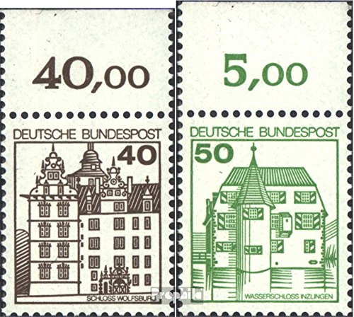 Prophila Collection RFA (RFA.Alemania) Michel.-No..: 1037A-1038A Piezas del Borde Superior (Completa.edición.) 1980 Castillos y Castillos (Sellos para los coleccionistas)
