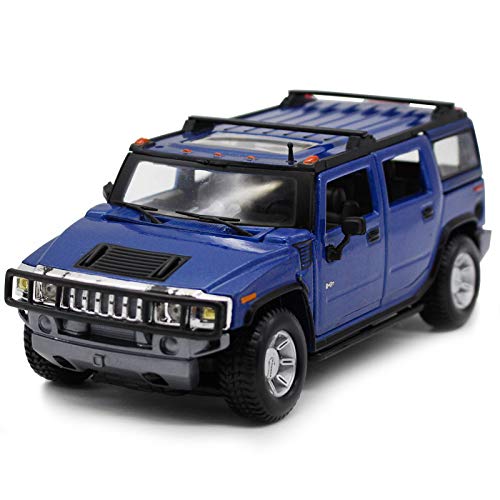 QAQW 1:24 Hummer H2 SUV Regalos De La Colección del Festival Infantil del Modelo De Automóvil Azul De Aleación