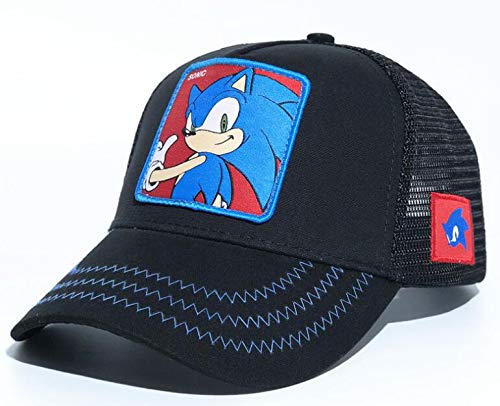 QIANMA Sonic Juguetes Nuevo 3D 1 unids Azul Cute Boy Sonic The Hedgehog Cartoon Youth Ajustable Baseball Hat Cap Blue para niños Regalos de Fiesta