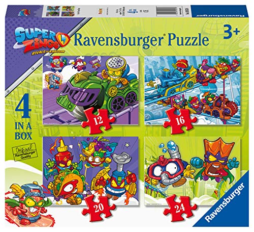 Ravensburger Super Zings para niños 3+ años, 4 Puzzle en una Caja, 12-16-20-24 Piezas (03053)