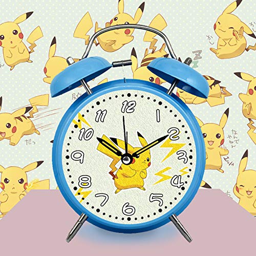 Reloj despertador de Pokemon Pikachu creativo de dibujos animados para niños estudiante reloj despertador niño súper fuerte sonar silencio dormitorio luminoso alarma de noche