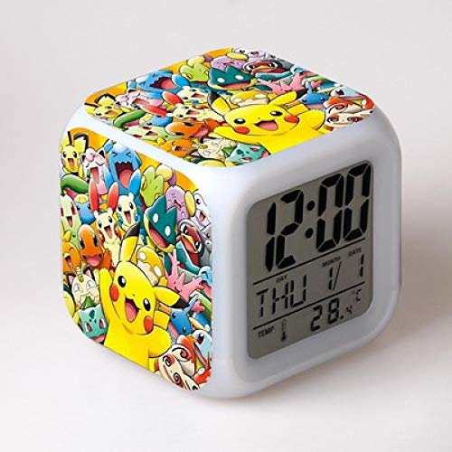 Reloj Pokemon Pokemon despertador Pokémon Pikachu colorido estado de ánimo despertador regalo creativo