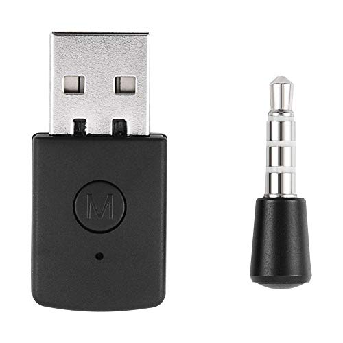Richer-R Adaptador Bluetooth para PS4 Mini Adaptador USB Bluetooth 4.0 Inalambrico para Auricular USB Auido de Playstation 4(Negro)