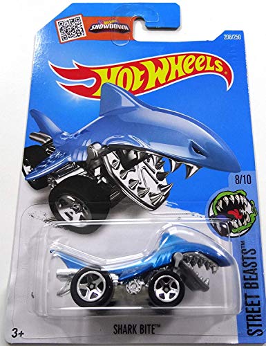 Shark Bite Hot Wheels 2016 Street Beasts 1:64 Scale Collectible Die Cast Metal Toy Car Model #8/10 on International Long Card by