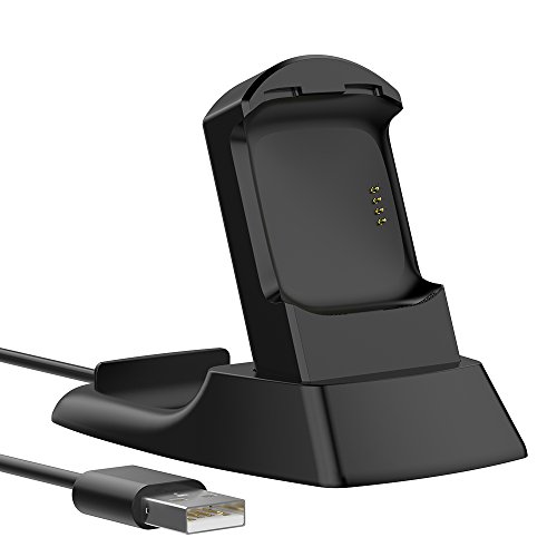 Simpeak Cargador Compatible con Fitbit Versa, Inalambrico Compatible con Fitbit Versa Charger Dock Stand y Cable USB, Negro