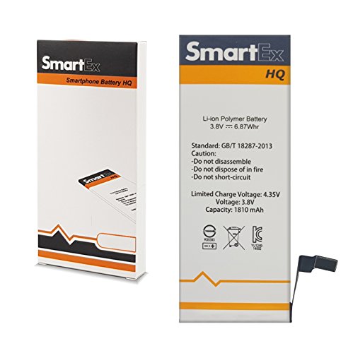 Smartex® Nueva Li-Ion Baterìa Compatible con iPhone 6/1810 mAh | Batería de Repuesto sin ciclos de Recarga | 24 Meses de garantía