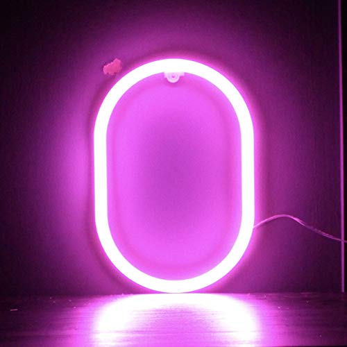 Smiling Faces Letrero de luz LED de neón rosa Letras - Colgante de pared alimentado por batería - Letra O