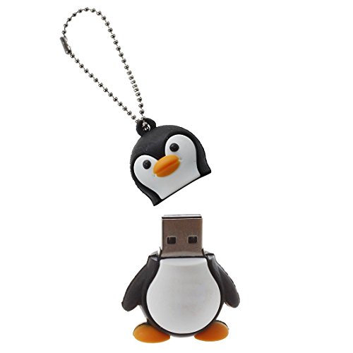 SODIAL(R) 32GB Memoria USB de Novedad de Pinguino lindo del bebe Tarjeta de memoria - Blanco y Negro