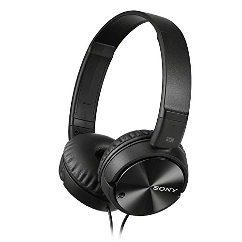 Sony MDRZX110NAB.CE7 - Auricular plegable (cancelación de ruido, autonomía de 80 horas, micrófono incorporado, control remoto para smartphones), negro