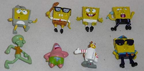 Spongebob Conjunto Completo de 8 Figuras de Colleccion 4cm Bob Esponja Patrick Sandy Nuevo Raro También Decoración De Pasteles Original Cake Topper