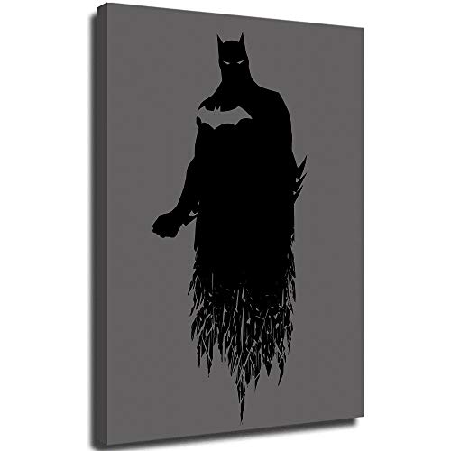 SSKJTC The Dark Knight Rise Cool Abstract Batman Arkham - Cuadro de pared para sala de estar, decoración del hogar, lienzo de madera, enmarcado listo para colgar 12 x 18 pulgadas