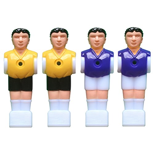 STOBOK 4 Piezas Jugador de Futbolín de Plástico para Futbolín de Mesa 1.4M (2 Piezas Amarillo y 2 Piezas púrpura)