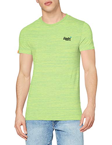 Superdry OL Vintage Emb Crew Camiseta, Verde (Neon Green Space Dye T3a), L para Hombre