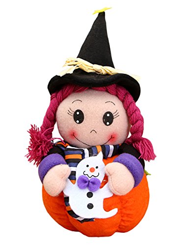 THEE Calabaza Decoración para Halloween Chica Bruja Muñecas