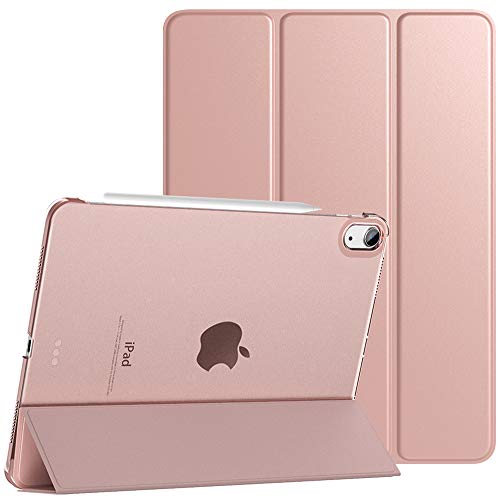 TiMOVO Funda Compatible con Nuevo iPad 10.9 Inch, iPad Air 4.ª Generación 2020, Tableta Cubierta Inteligente Trasera con Despertar/Dormir Auto, Protectora Plegable - Oro Rosa