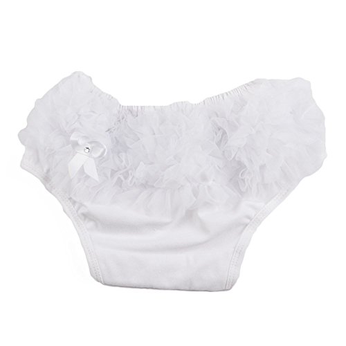 TOOGOO(R) Cubierta panal bragas pantalon bombacho de volante de nina bebe blanco Imagen S