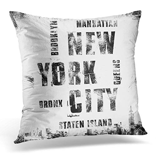 Topyee Funda de cojín de Nueva York City Street Nyc con emblema de la etiqueta 45 x 45 cm, decoración del hogar, funda de almohada cuadrada para sofá cama