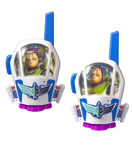Toy Story 4 Walkie Talkies Buzz Lightyear para niños, 2 vías, Azul/Verde