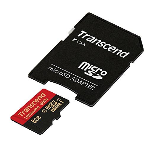 Transcend Ultimate - Tarjeta microSD de 8 GB (incorpora Chip MLC de máxima Calidad, uhs-i, Clase 10-90 MB/s, 600x - con Adaptador a SD), Negro
