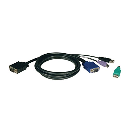 Tripp Lite Kit de conmutador KVM de 1,8 m con cable USB/PS2 para KVM de la serie B040/B042, color negro