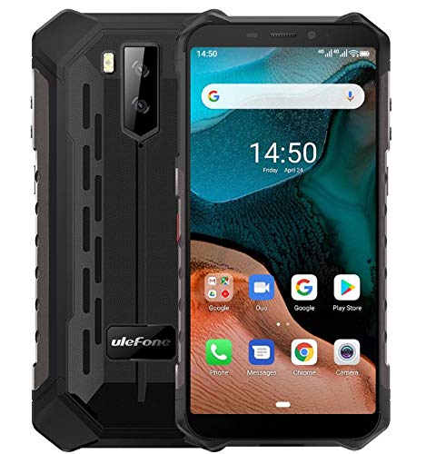 Ulefone Armor X5【2020】, Android 10 4G Móvil Antigolpes, MTK6762 Octa-Core 3GB RAM 32GB ROM, 5.5 ”IP68 Impermeable Moviles Todoterreno, Dual SIM, 5000mAh Batería, Desbloqueo Facial NFC GPS Negro