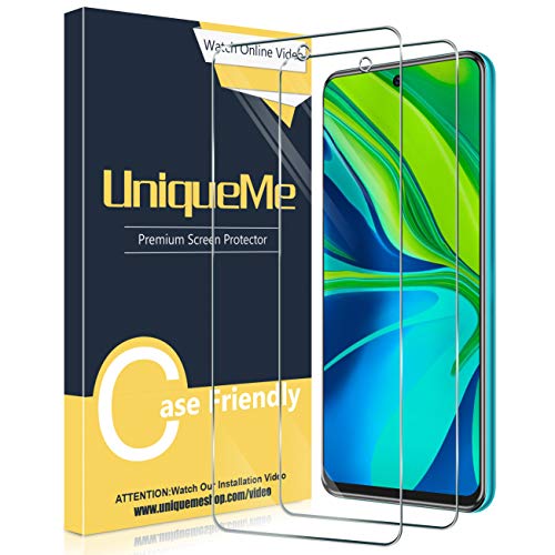 UniqueMe [2 Pack] Protector de Pantalla para Xiaomi Redmi Note 9S / Note 9 Pro/Note 9 Pro MAX, Vidrio Templado [9H Dureza] HD Film Cristal Templado