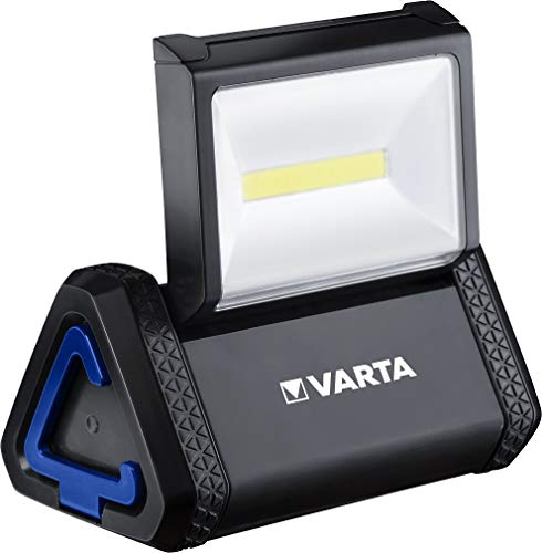 Varta Work Flex Area Light 3 pilas AA (luz de trabajo, ideal para cajas de herramientas, iluminación ideal de la habitación, opciones de fijación para trabajar con las manos libres), negro