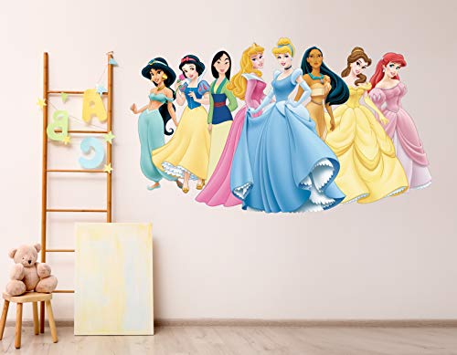 Vinilo Decorativo Infantil Princesas Disney – Varias Medidas – Autoadhesivo de fácil colocación – Habitación Infantil (180, 105)
