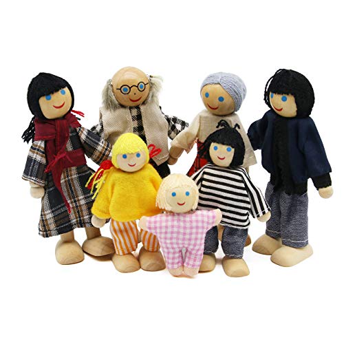 Wagoog Families Accesorios Muñecas - Accesorios de Juego de simulación de casa de muñecas de Madera, Accesorios para bebé Regalo para niñas y niños