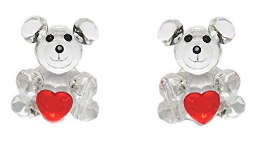 WWW.Vienna-Fashion.at - Juego de 2 osos con corazón y amor de cristal para San Valentín (50 mm)