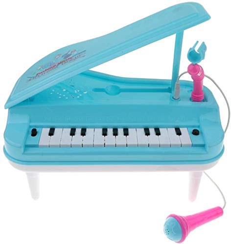 XINRUIBO Juguete de Piano de Teclado eléctrico de Mini simulación de 23 Teclas con micrófono Azul Piano Infantil
