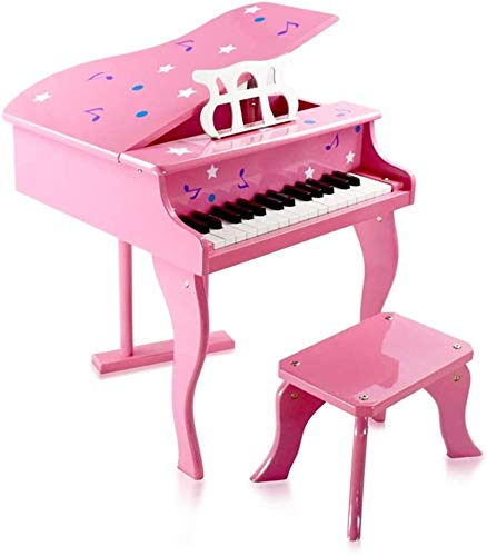 XINRUIBO Piano de Madera para niños, Teclado de Piano de Juguete de 30 Llaves con Taburete Kids 'Pianos Teclados para niños, Tres Colores Piano Infantil (Color : Pink)