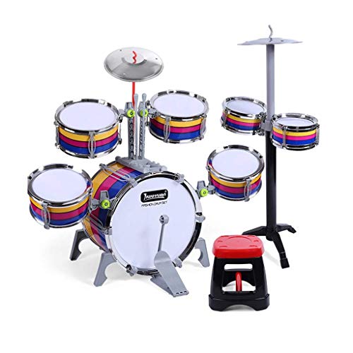 XINRUIBO Tambor para niños Drums Drums Música Juguetes educativos Percusiones Bebés Educación Early Beat Drums Modelos a Rayas Tambor electronico (Color : 7 Drums)