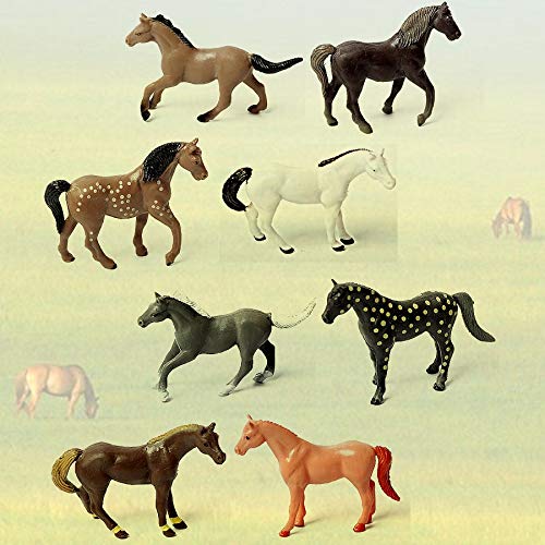 YUNDING Juguete 2pcs/Lote 8pcs Diferentes Caballos En Diversas Poses Y Colores Figuras De Juguete, Texturas Detalladas Foal Animal Coleccionable Foal Figurines Set