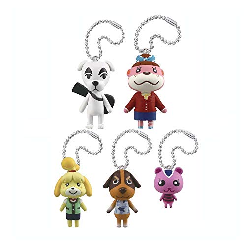 YUNMEI Figura Animal Crossing Nuevo 5 unids/Set 4 cm Mini Lindo Oso Perro Modelo PVC Figura de Juguete Conjunto de Figuras de acción de Cruce de Animales en Regalos de Bola Sorpresa
