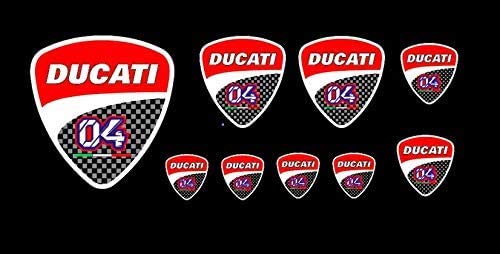 9 pegatinas Ducati Corse Carbono Andrea Dovizioso Moto GP SBK Desmosedici