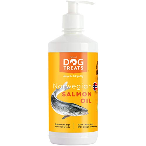 Aceite de Salmón para Perros Puro 100% Natural con Ácidos Grasos Omega 3, 6, 9 Suplemento de Aceite de Pescado, 500ml