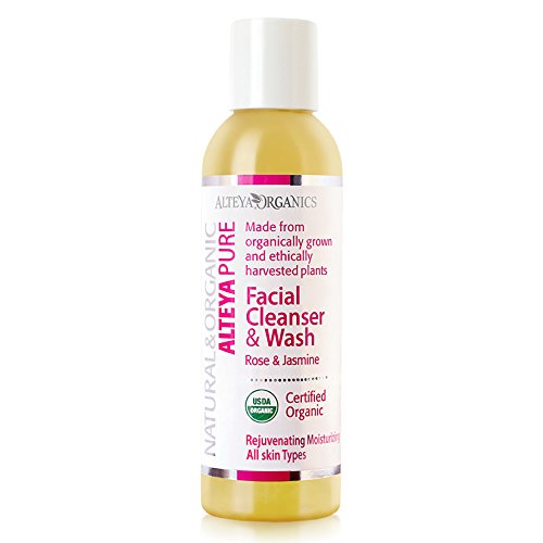 Alteya Organic jabón líquido limpiador facial y lavado 150ml – rosa y jazmín – con certificado orgánico USDA, jabуn biodegradable - producto natural terapeutico – apto para todo tipo de piel