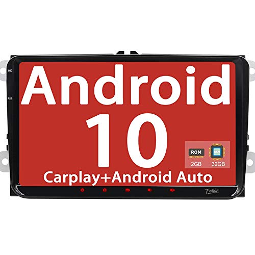 Android 10 [2GB+32GB] Quad Core estéreo de coche doble 2 DIN 9 pulgadas pantalla táctil Capacitiva SWC WiFi USB DAB+ PIP de navegación GPS para Volkswagen Golf Passat Tiguan Polo Jetta Skoda Seat