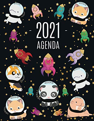 Animales Astronautas Agenda 2021: Planificador Semanal | 52 Semanas Enero a Diciembre 2021