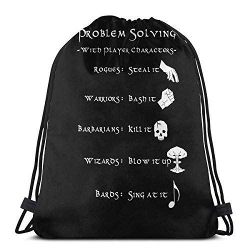 AOOEDM Resolución de problemas con personajes de jugadores Mochila deportiva Mochila con cordón Bolsa de gimnasio Saco