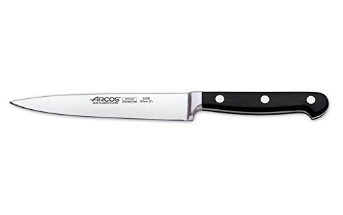 Arcos Serie Clasica - Cuchillo de Cocina - Hoja de Acero Inoxidable Forjado Nitrum 160 mm - Mando de Polioximetileno (Pom) Color Negro