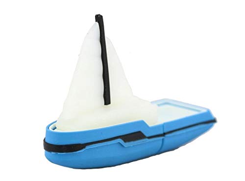 Barco Velero 8 GB - Boat - Memoria Almacenamiento de Datos – USB Flash Pen Drive Memory Stick - Blanco y Azul