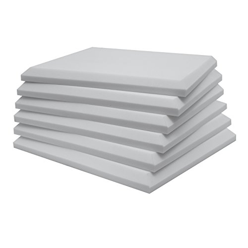 Basotect Cuadrado Biselado 50x50x4cm. (6 unidades). Panel absorbente ignífugo clase M1, Color blanco o gris perla. (Blanco)